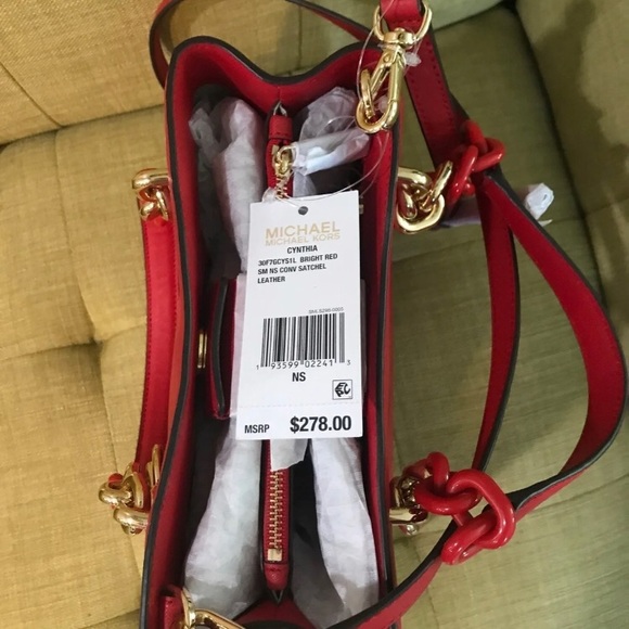 Michael kors synthia satchel bag red - Picture 7 of 7